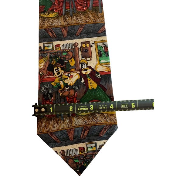 Vtg Tie Mickie Mouse Goofy Donald Duck golf country club cartoon Mickie & CO. - Picture 8 of 8